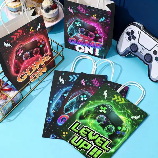 Alt view image 5 of 7 - Video Game Goodie Bags, 16 Pcs Video Game Goodie Bags Set Video Game Party Favor Bags, gaming party favor bags Gaming Birthday Gift Bag, for Video Game Birthday Decorations