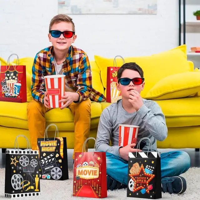 Alt view image 3 of 7 - Movie Night Gift Bags, 24 Pcs Movie Night Treat Bags Set - Movie Night Party Gift Bags, Movie Night Themed Goodie Bag & Movie Night Birthday Gift Bag for Movie Night Birthday Party Decorations