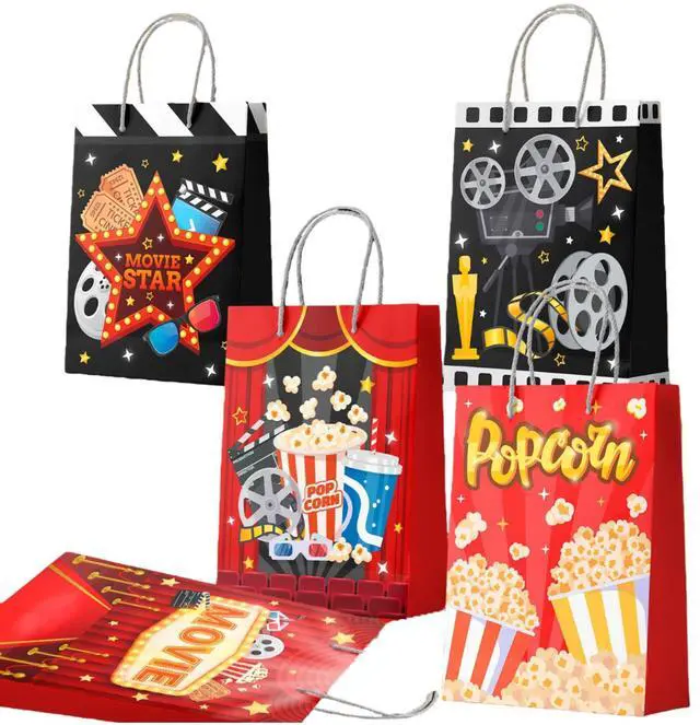 Main image of Movie Night Gift Bags, 24 Pcs Movie Night Treat Bags Set - Movie Night Party Gift Bags, Movie Night Themed Goodie Bag & Movie Night Birthday Gift Bag for Movie Night Birthday Party Decorations