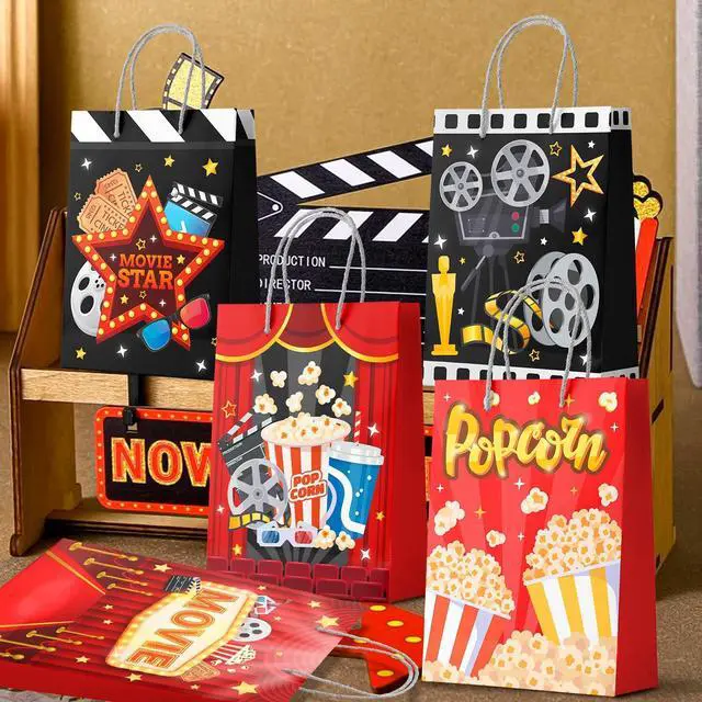 Alt view image 5 of 7 - Movie Night Gift Bags, 24 Pcs Movie Night Treat Bags Set - Movie Night Party Gift Bags, Movie Night Themed Goodie Bag & Movie Night Birthday Gift Bag for Movie Night Birthday Party Decorations