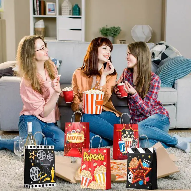 Alt view image 6 of 7 - Movie Night Gift Bags, 24 Pcs Movie Night Treat Bags Set - Movie Night Party Gift Bags, Movie Night Themed Goodie Bag & Movie Night Birthday Gift Bag for Movie Night Birthday Party Decorations