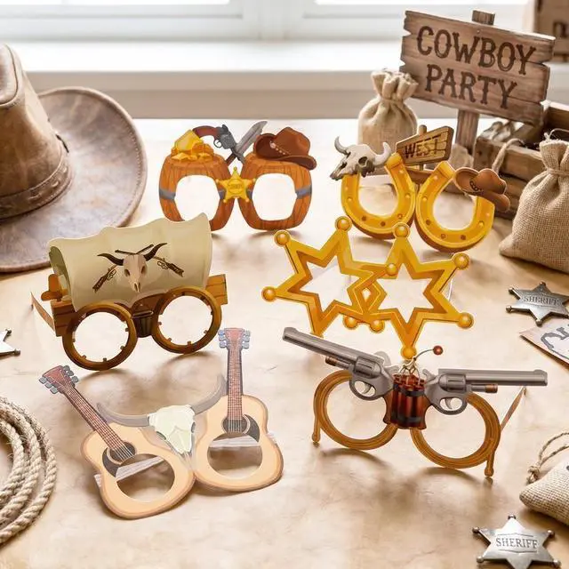 Alt view image 4 of 7 - Western Party Favors Decorations, 36pcs Cowboy Paper Glasses Western Cowboy Party Eyeglasses, Western Theme Paper Glasses for Cowboy Theme Party Decorations