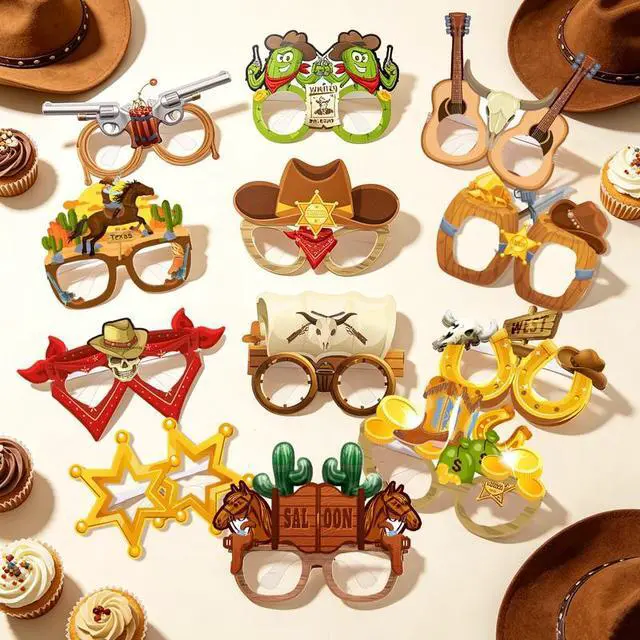 Alt view image 7 of 7 - Western Party Favors Decorations, 36pcs Cowboy Paper Glasses Western Cowboy Party Eyeglasses, Western Theme Paper Glasses for Cowboy Theme Party Decorations