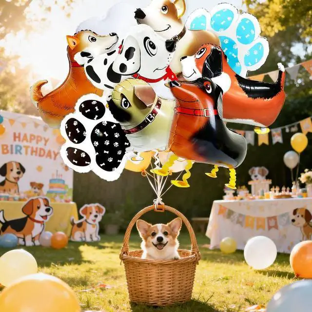 Alt view image 4 of 7 - 9pcs Dog Foil Balloons for Dog Party Supplies, Walking Dog Balloons Dog Birthday Balloons for Puppy Birthday Party Decorations Supplies Pet Party Decorations