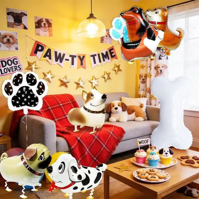 Alt view image 5 of 7 - 9pcs Dog Foil Balloons for Dog Party Supplies, Walking Dog Balloons Dog Birthday Balloons for Puppy Birthday Party Decorations Supplies Pet Party Decorations