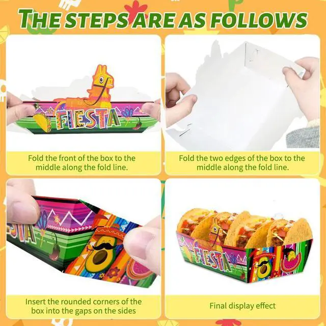 Alt view image 3 of 7 - 36pcs Mexican Popcorn Tray, Fiesta Mexican Food Trays for Mexican Fiesta Party Decorations, Cinco De Mayo Popcorn Tray for Mexican Theme Birthday Party Supplies