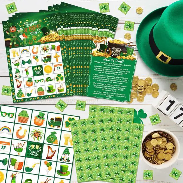 Main image of 37pcs St Patrick's Day Bingo Cards for Irish Themed Party Games, St Patricks Day Bingo Cards for St Patricks Day Games St Patricks Day Decorations Saint Patricks Day Decorations
