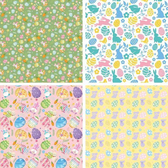 Alt view image 6 of 7 - Easter Wrapping Paper, 4pcs Easter Gift Wrapping Paper Easter Bunny Gift Wrapping Paper Easter Wrapping Paper Sheets for Easter Party Decorations Easter Day Decorations