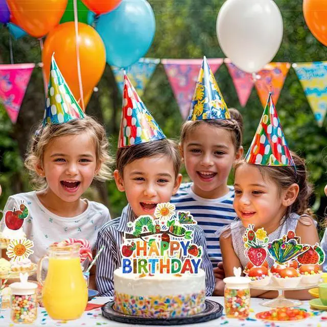 Alt view image 4 of 7 - 25pcs Very Hungry Caterpillar Cake Decorations, Hungry Caterpillar Decorations Set Including Caterpillar Cake Topper + Hungry Caterpillar Cupcake Toppers for Kids Baby Shower
