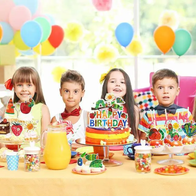 Alt view image 5 of 7 - 25pcs Very Hungry Caterpillar Cake Decorations, Hungry Caterpillar Decorations Set Including Caterpillar Cake Topper + Hungry Caterpillar Cupcake Toppers for Kids Baby Shower