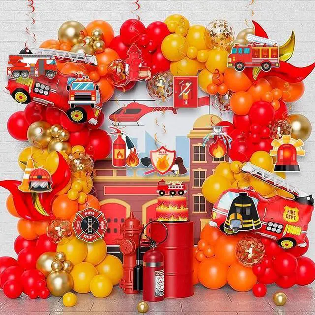 Alt view image 3 of 7 - Fire Truck Hanging Swirls, Firetruck Birthday Decorations Set - Fire Truck Hanging Swirl Decorations, Firefighter Hanging Swirl & Fire Engine Rescue Hanging Swirls for Fireman Theme Party Baby Shower