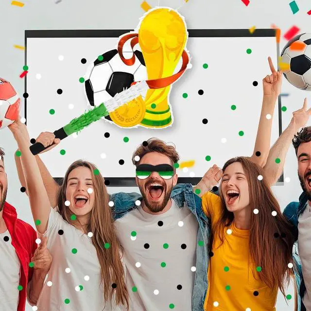 Alt view image 4 of 7 - Soccer Ball Pinata, 4 Pcs Soccer Pinatas Bundle - 15.1'' Soccer Theme Piñata, Soccer Party Pinata Stick & Soccer Party Games Blindfold etc Sports Pinata Supplies for Soccer Birthday Party Decorations