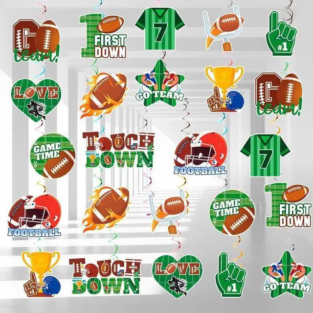 Main image of Football Hanging Swirls Decorations,36 Pcs Football Party Hanging Swirl,American Football Hanging Swirls&Football Hanging Spirals for Hanging Football Decorations&Football Birthday Party Decoration