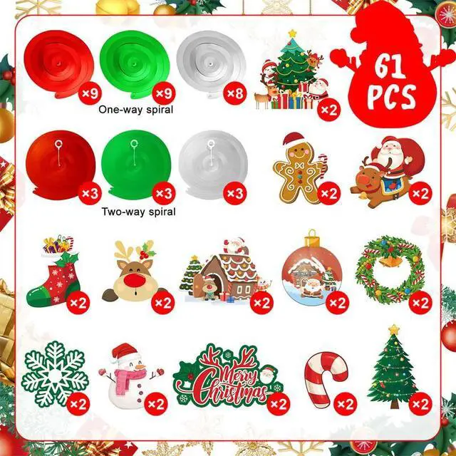Alt view image 2 of 7 - Christmas Hanging Swirls Decorations, 61 Pcs Christmas Swirls, Xmas Hanging Decorations & Christmas Foil Swirl Hanging Decorations, for Christmas Decorations & Christmas Party Decor