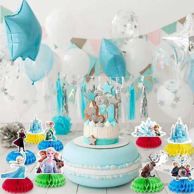 Alt view image 5 of 7 - Frozen Centerpieces,9pcs Frozen Birthday Party Table Centerpieces Set- Frozen Party Centerpieces, Frozen Honeycomb Centerpieces & Frozen Themed Centerpieces for Elsa Party or Frozen Table Decorations