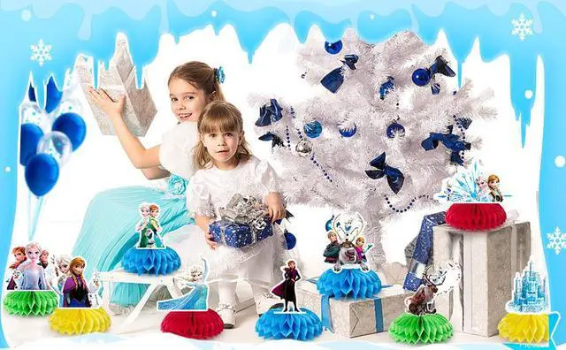 Alt view image 7 of 7 - Frozen Centerpieces,9pcs Frozen Birthday Party Table Centerpieces Set- Frozen Party Centerpieces, Frozen Honeycomb Centerpieces & Frozen Themed Centerpieces for Elsa Party or Frozen Table Decorations