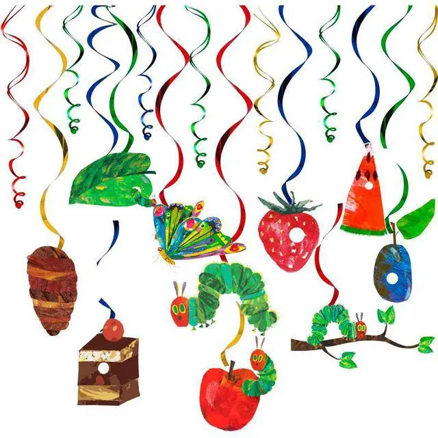 Main image of The Very Hungry Caterpillar Hanging Swirl, 20pcs Hungry Caterpillar Birthday Hanging Swirl, Caterpillar Butterfly Theme Hanging Swirl for Hungry Caterpillar Birthday Decorations Supplies