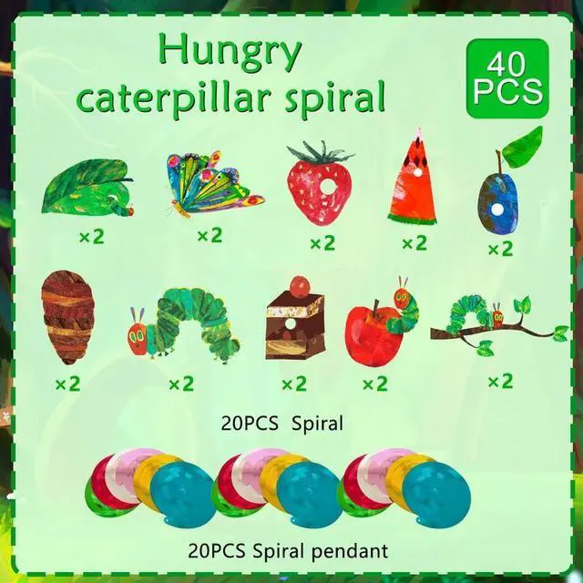 Alt view image 2 of 7 - The Very Hungry Caterpillar Hanging Swirl, 20pcs Hungry Caterpillar Birthday Hanging Swirl, Caterpillar Butterfly Theme Hanging Swirl for Hungry Caterpillar Birthday Decorations Supplies