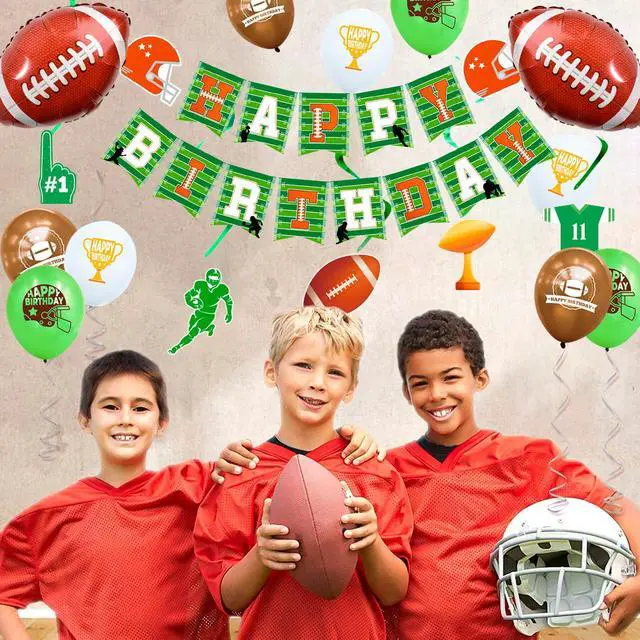 Alt view image 3 of 7 - Football Decoration Tableware Set Soccer Birthday Party Supplies Banner Balloons
