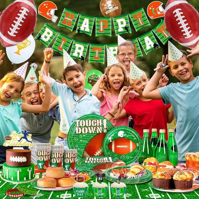Alt view image 5 of 7 - Football Decoration Tableware Set Soccer Birthday Party Supplies Banner Balloons