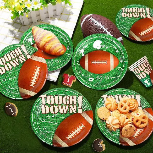 Alt view image 6 of 7 - Football Decoration Tableware Set Soccer Birthday Party Supplies Banner Balloons