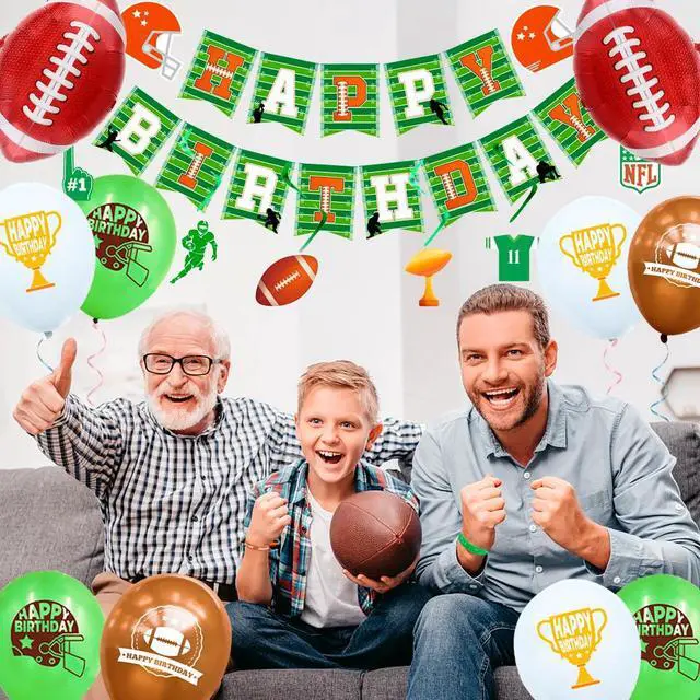 Alt view image 7 of 7 - Football Decoration Tableware Set Soccer Birthday Party Supplies Banner Balloons