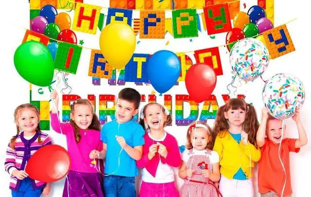 Alt view image 7 of 7 - Building Block Birthday Party Supplies,114pcs Building Blocks Party Decorations & Tableware Set - Building Block Party Plates Tablecloth Banner Backdrop etc Building Blocks Themed Party Supplies