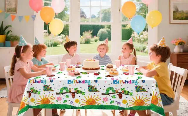 Alt view image 7 of 7 - "54 x 108'' Hungry Caterpillar Party Tablecloth Butterfly Decorations, 3 Pcs,Hungry Caterpillar Party Decorations, One Caterpillar Birthday Tablecloth, Caterpillar Birthday Party Supplies, Spring Par