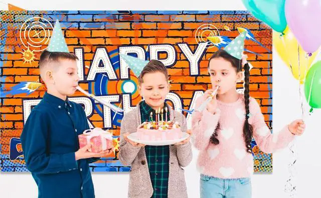 Alt view image 7 of 7 - Dart Battle Birthday Party Backdrop, 71x43'' Dart Happy Birthday Backdrop,Gun Themed Birthday Party Backdrop&Dart Battle Birthday Banner Background,for Dart Gun Birthday Party Decorations Supplies