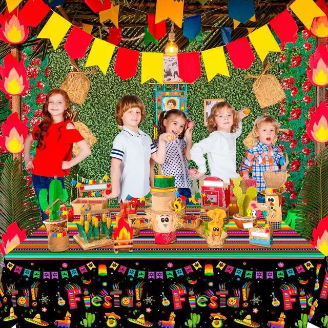 Alt view image 4 of 7 - Mexican Fiesta Party Tablecloth, 3pcs Mexican Fiesta Tablecloths Set - Mexican Tablecloth for Fiesta, Cinco de Mayo Table Covers & Cinco de Mayo Fiesta Tablecloth, for Mexican Fiesta Party Decorations