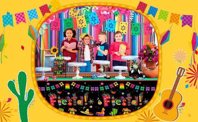 Alt view image 7 of 7 - Mexican Fiesta Party Tablecloth, 3pcs Mexican Fiesta Tablecloths Set - Mexican Tablecloth for Fiesta, Cinco de Mayo Table Covers & Cinco de Mayo Fiesta Tablecloth, for Mexican Fiesta Party Decorations