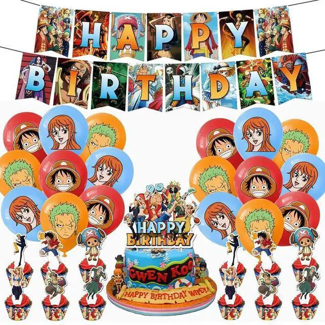 Main image of 32 Pcs One Piece Party Decorations Set - One Piece Banner Balloons Cake Toppers etc One Piece Birthday Decorations for Kids One Piece Birthday Party Supplies