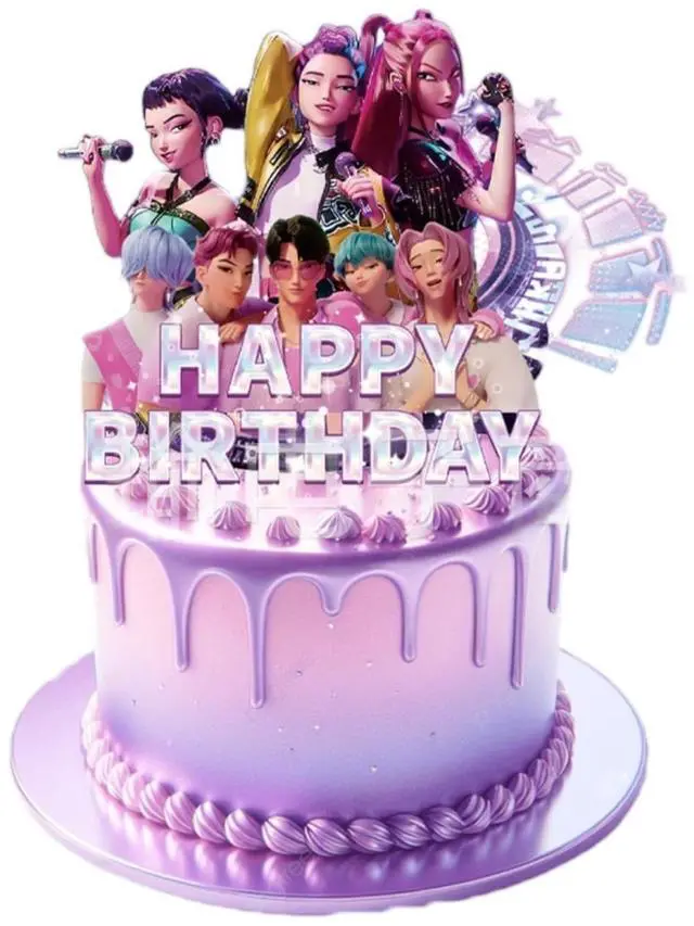 Alt view image 6 of 7 - 25 Pcs Kpop Demon Hunter Cake Toppers Set - 1 Pcs Large Kpop Demon Hunter Cake Toppers & 24 Pcs Kpop Demon Hunter Cupcake Toppers for Kpop Demon Hunter Party Decorations