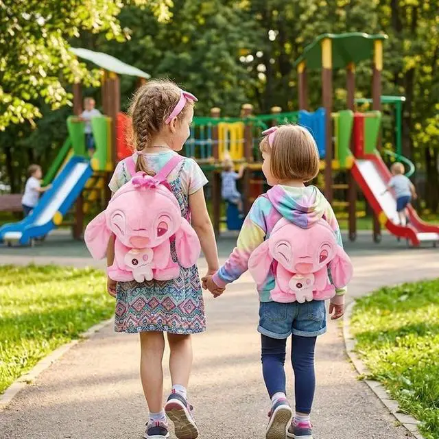 Main image of Pink Stitch Plush Backpack 3D Girl Soft Mini Stitch Backpack Travel School Gift