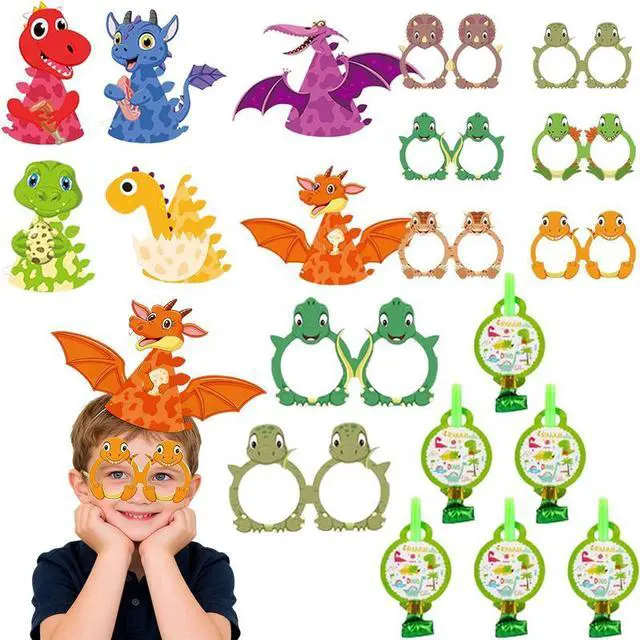 Main image of 33 Pcs Dinosaurs Party Favors Dino Party Decoration Kids Game Gift Photo Props