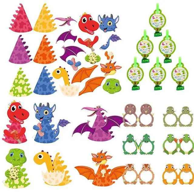 Alt view image 3 of 7 - 33 Pcs Dinosaurs Party Favors Dino Party Decoration Kids Game Gift Photo Props
