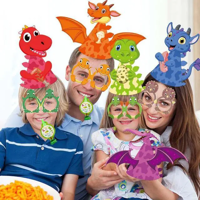 Alt view image 5 of 7 - 33 Pcs Dinosaurs Party Favors Dino Party Decoration Kids Game Gift Photo Props