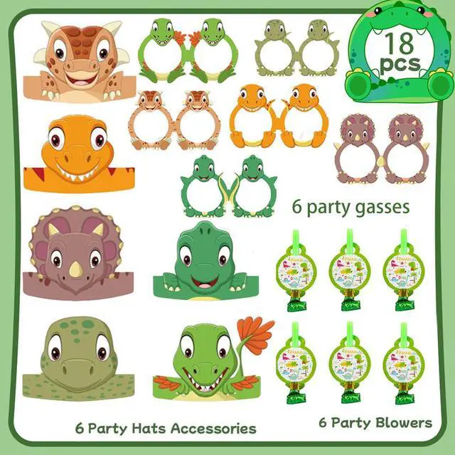 Alt view image 2 of 7 - 18 Pcs Dinosaurs Party Favor Dino Party Decorations Kids Game Supply Gift Photo Props