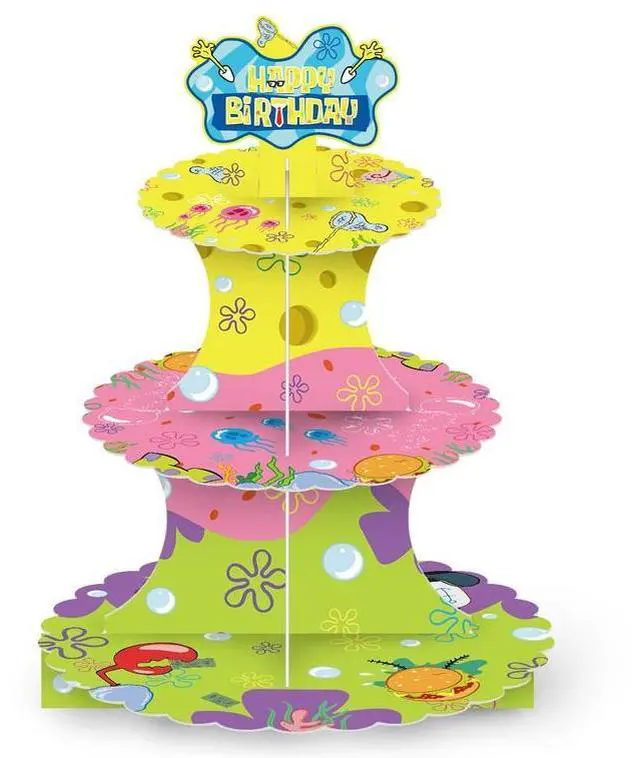 Main image of SpongeBob Birthday Cake Stand SpongeBob Party Decoration Kid Party Cake Supplies