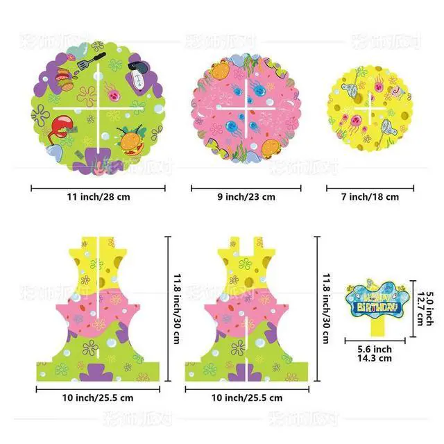 Alt view image 6 of 7 - SpongeBob Birthday Cake Stand SpongeBob Party Decoration Kid Party Cake Supplies