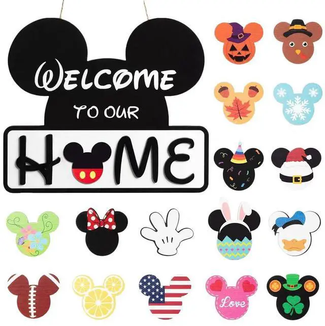 Main image of Welcome Door Sign Mickey Mouse Party Decoration Disney Party Supplies Outdoor