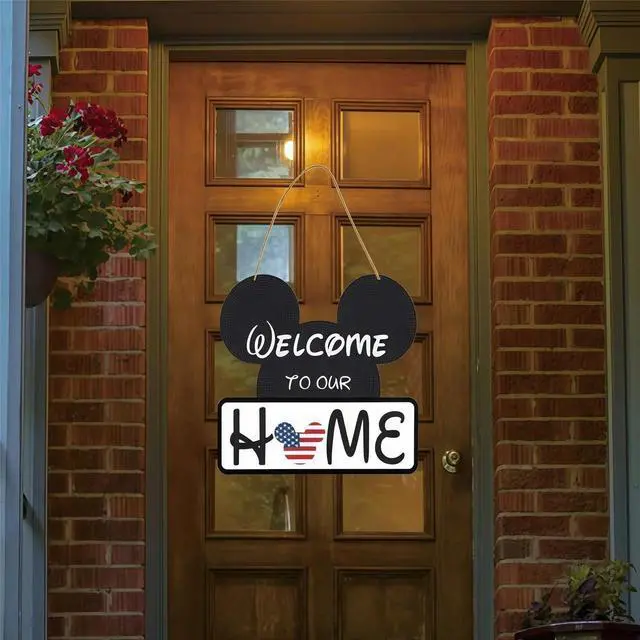 Alt view image 3 of 6 - Welcome Door Sign Mickey Mouse Party Decoration Disney Party Supplies Outdoor