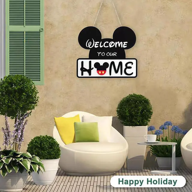 Alt view image 6 of 6 - Welcome Door Sign Mickey Mouse Party Decoration Disney Party Supplies Outdoor