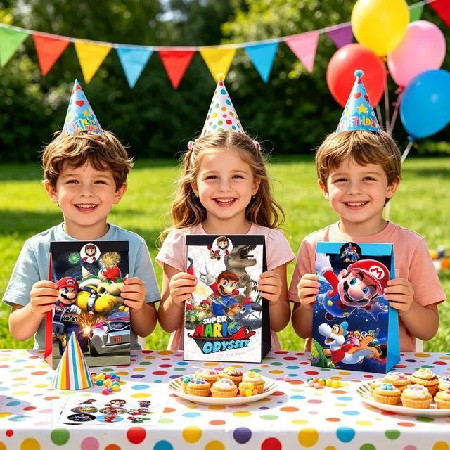 Alt view image 4 of 7 - Super Mario Party Favors Super Mario Party Supplies Gift Bags Candy Bags Loot
