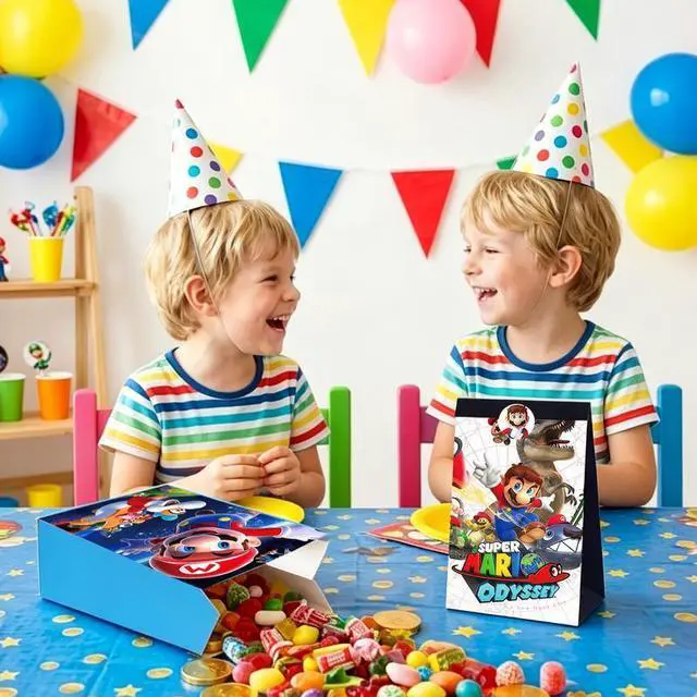 Alt view image 3 of 7 - Super Mario Party Favors Super Mario Party Supplies Gift Bags Candy Bags Loot