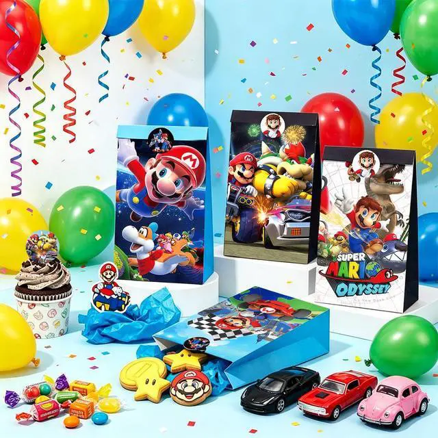 Alt view image 6 of 7 - Super Mario Party Favors Super Mario Party Supplies Gift Bags Candy Bags Loot