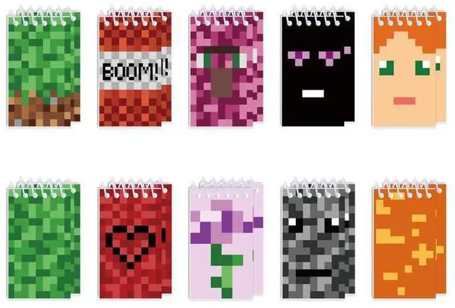 Main image of Pixels Kids Mini Notebooks Party Bag Filler Mini Note Pad Small Pocket Notebook