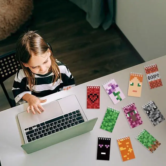 Alt view image 5 of 6 - Pixels Kids Mini Notebooks Party Bag Filler Mini Note Pad Small Pocket Notebook