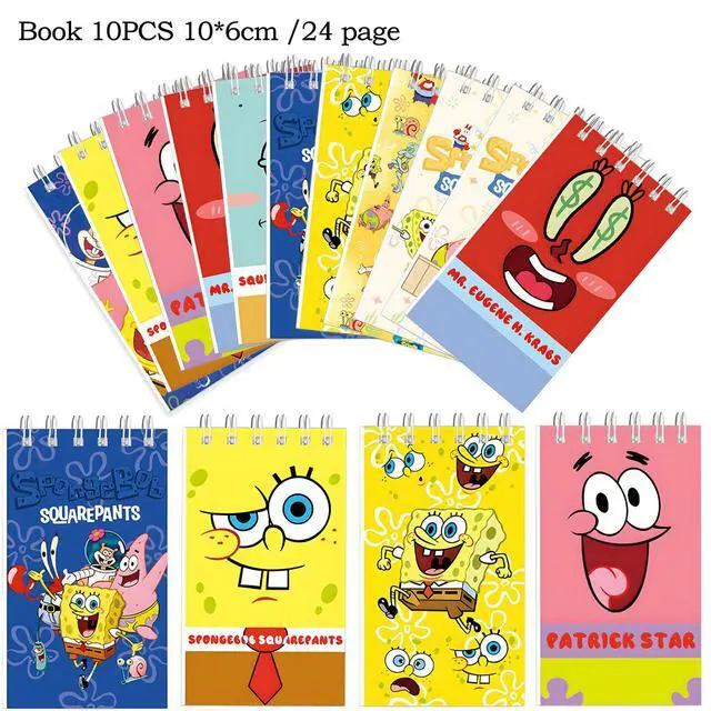 Alt view image 2 of 5 - 10 Pcs Mini SpongeBob Notebook SpongeBob Stationery Set Party Favors Treat Bags