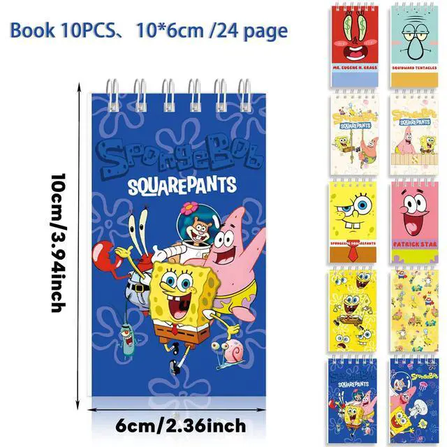Alt view image 5 of 5 - 10 Pcs Mini SpongeBob Notebook SpongeBob Stationery Set Party Favors Treat Bags